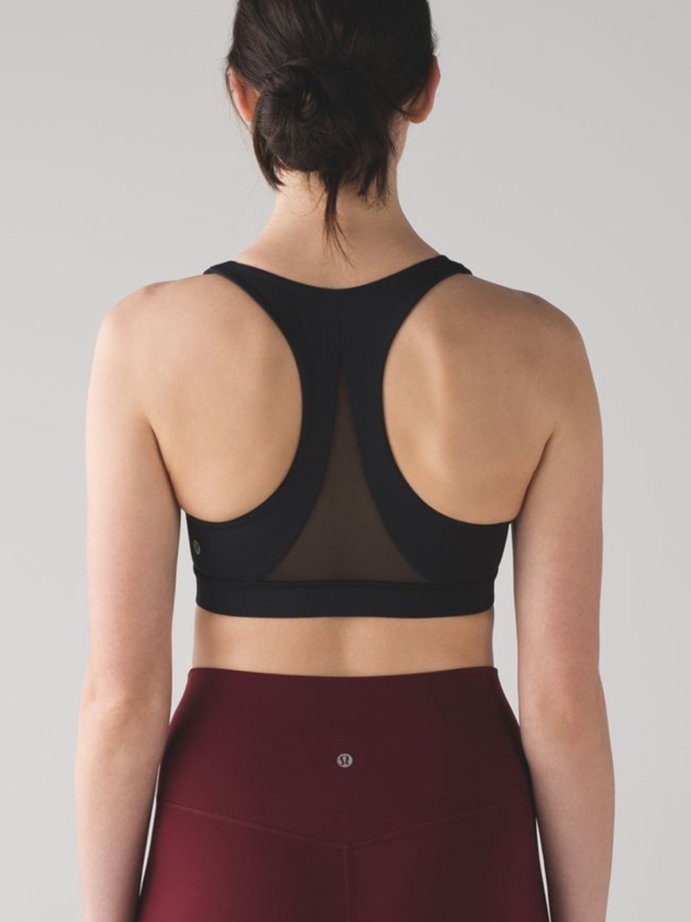 Lululemon Invigorate Bra Black Mesh Racerback Sports Bra Size 4
